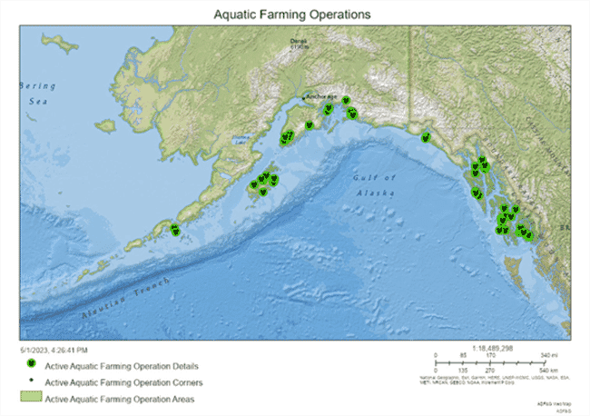 un mapa de Alaska