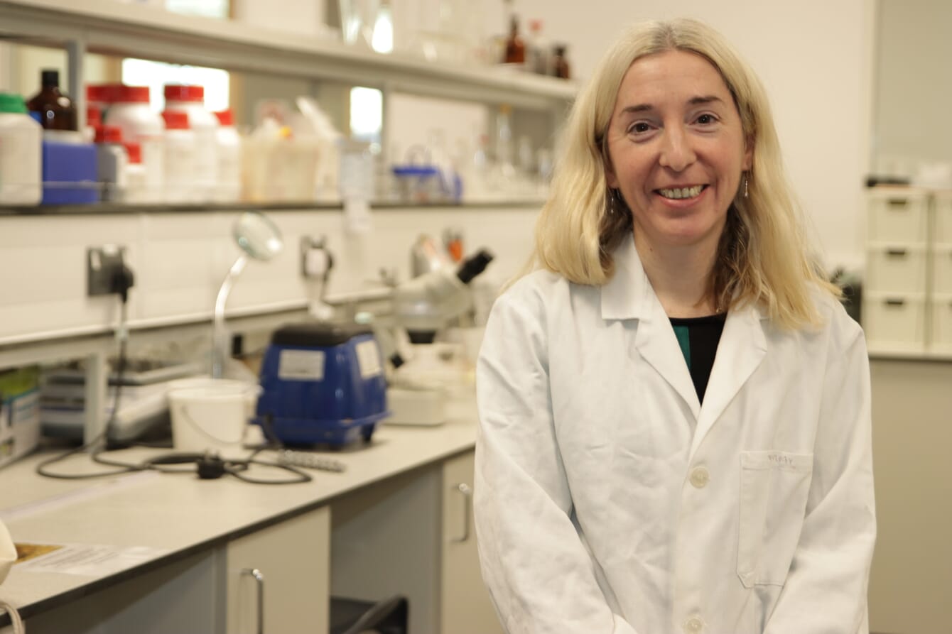 A woman in a laboratory.