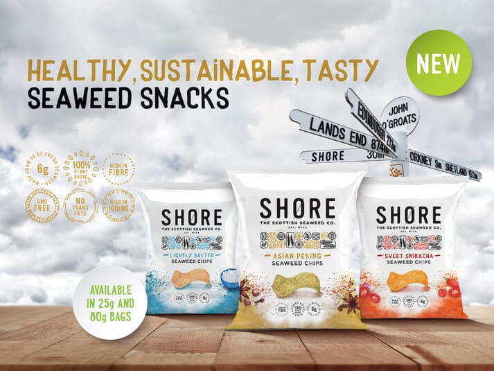 The end result: a selection of Shore's own brand seaweed chips