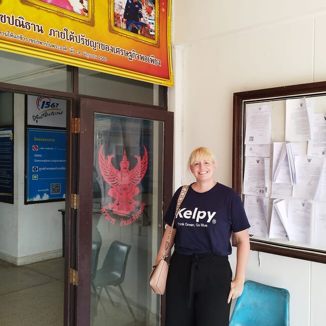 Fionnuala Quin outside an office in Thailand