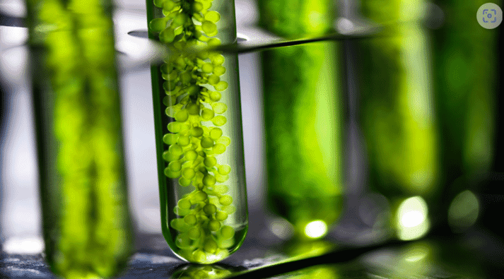 test tubes filled with algae