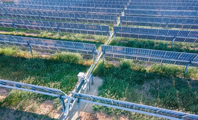 solar panels in a field