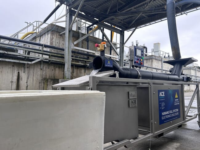 A culling machine deployed at a salmon farm in Chile.