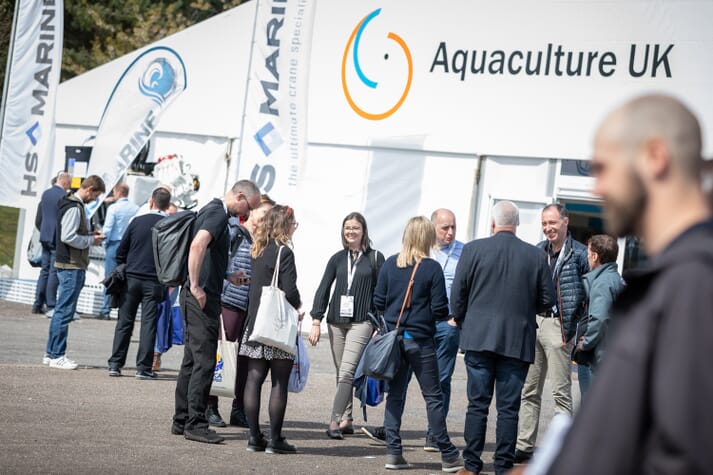 people queueing at Aquaculture UK