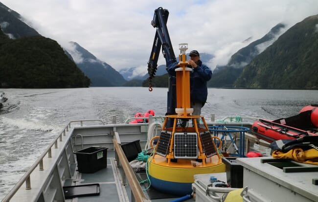 a man with a large buoy