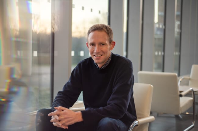 A man sitting on a chair.