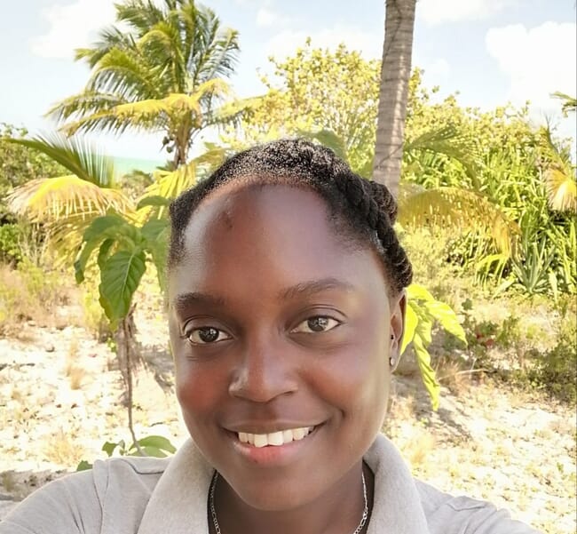 Close up headshot of a smiling young woman