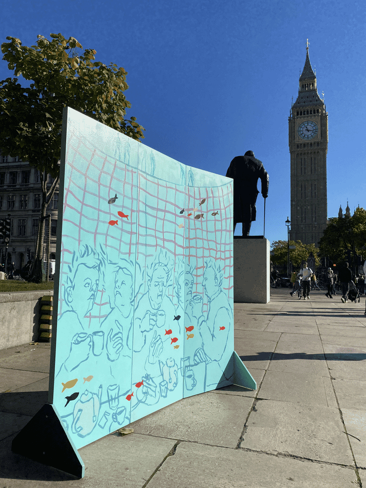 Art installation at Westminster
