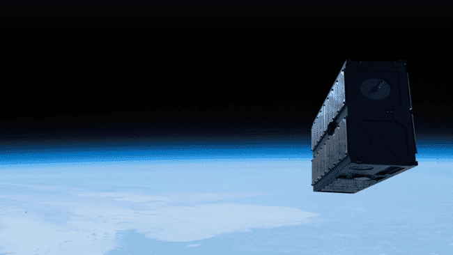 A satellite floating in space.