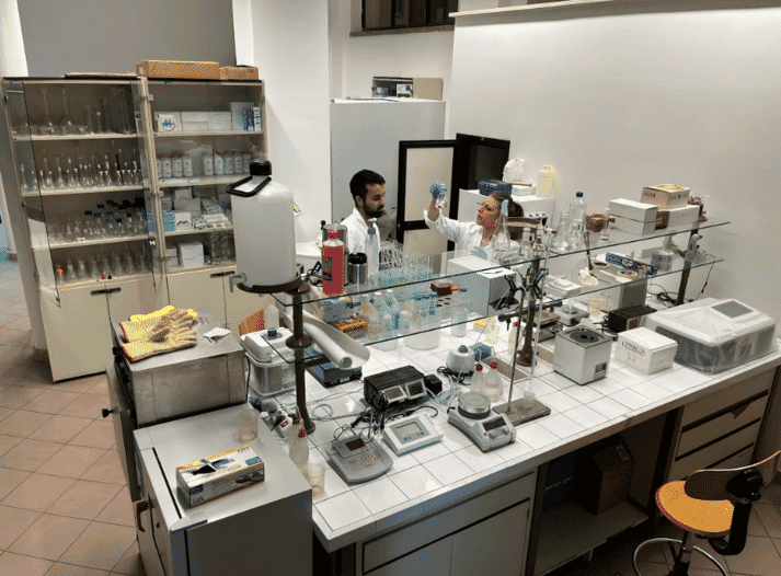 two people in a lab