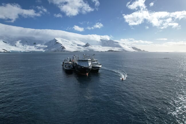 Aker QRILL Company fishing vessel.