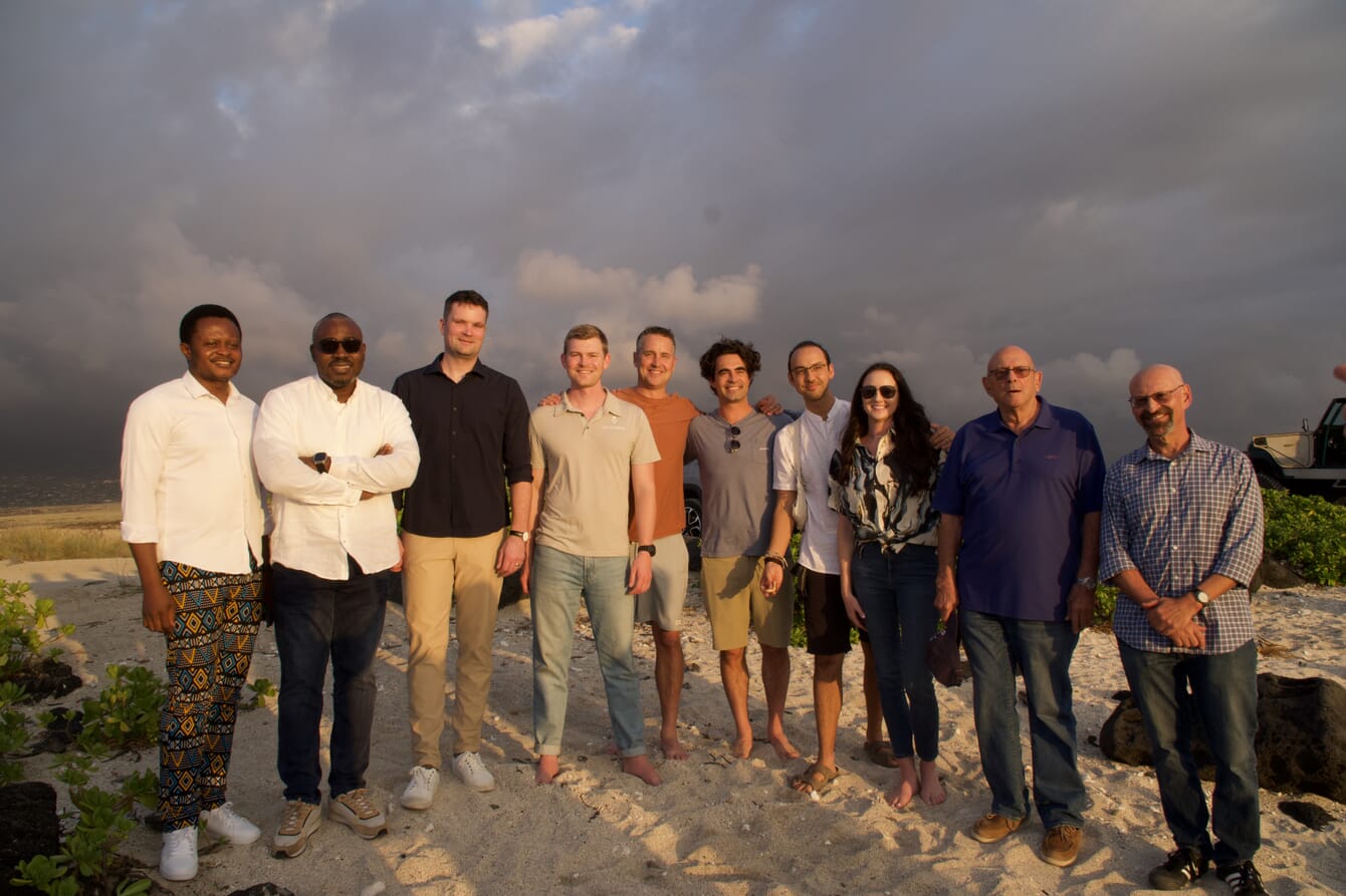 A group photo on a beach