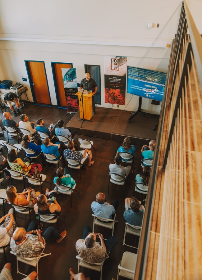 a person addressing an audience