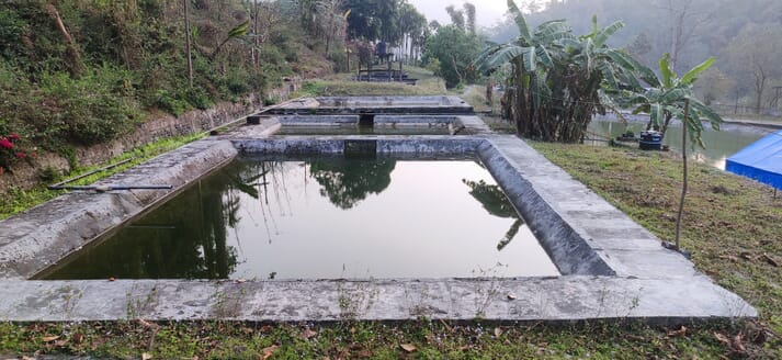 cemented fish pond in the hills
