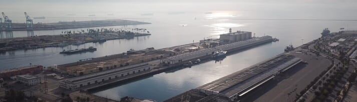 aerial view of port infrastructure