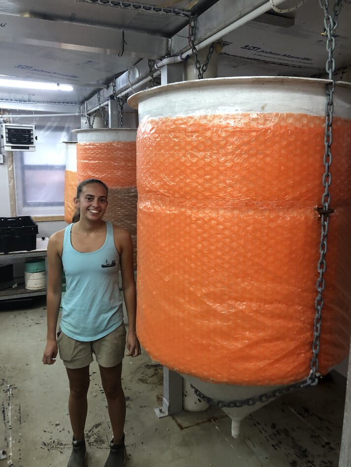 Danielle Buttermore, hatchery manager at the Noank Oyster Cooperative