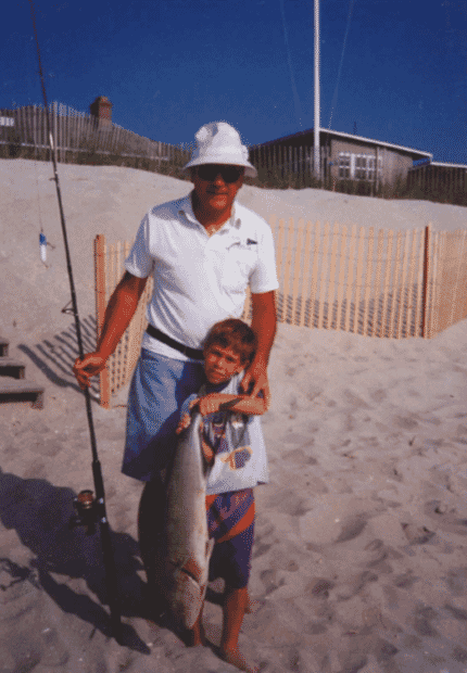 The author, pictured with his grandfather, grew up fishing on the New Jersey Shore