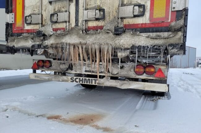 the back end of a frosty lorry