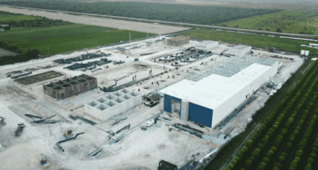 Aerial view of a recirculation plant