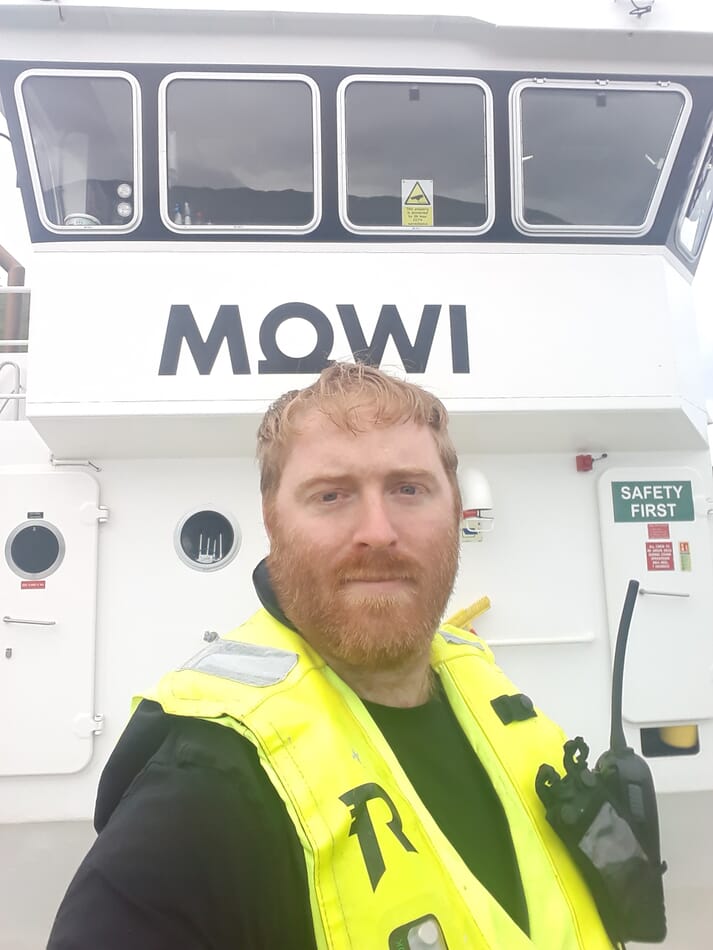 Lewis Gibson, who previously managed Kingairloch salmon farm, was on only his second shift as skipper of the Beinn Mowi