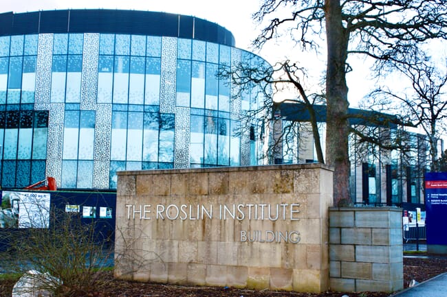 Front of University of Edinburgh Roslin Institute building.