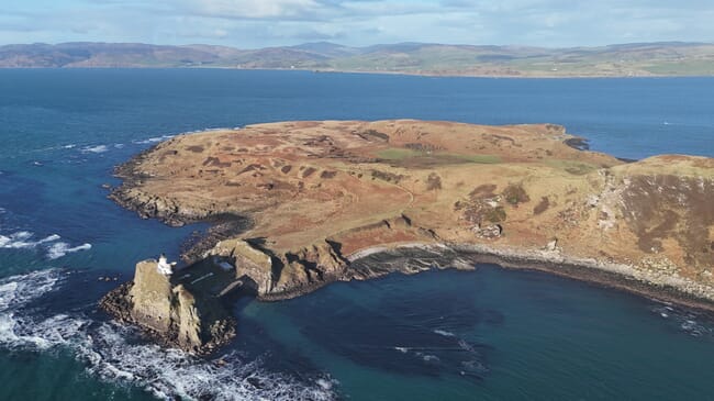 Sanda Island aerial view.