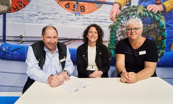 Pictured from left to right are GSA CEO Brian Perkins, Seafood Scotland CEO Donna Fordyce and Mairi Gougeon, Scotland’s Cabinet Secretary for rural affairs and islands