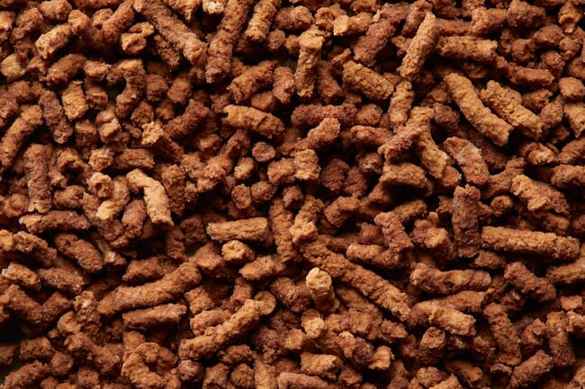 A pile of feed pellets.