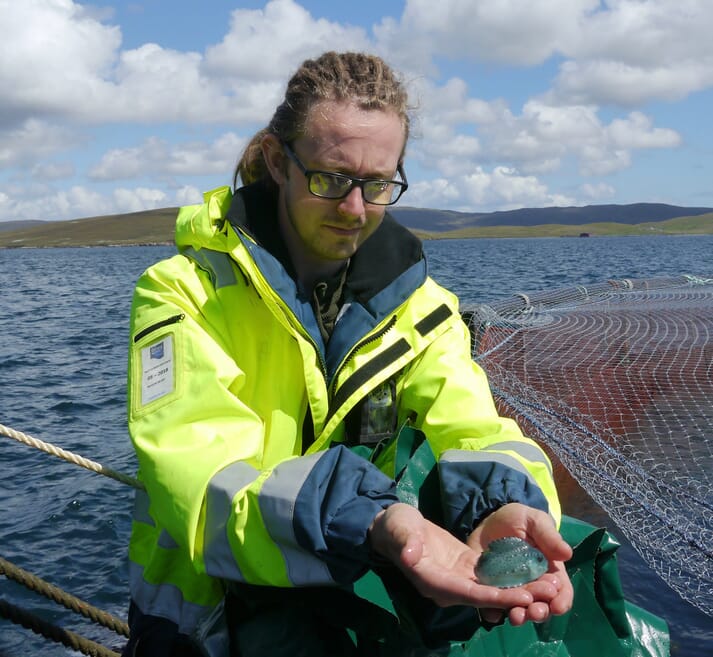 Adam Rainsden, cleanerfish operations manager at Grieg Seafood Shetland