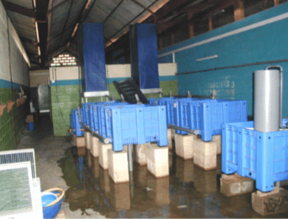 tanks in a warehouse