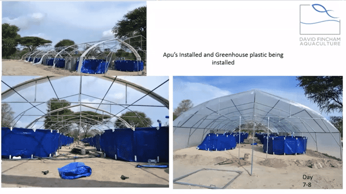 aquaculture production units being constructed
