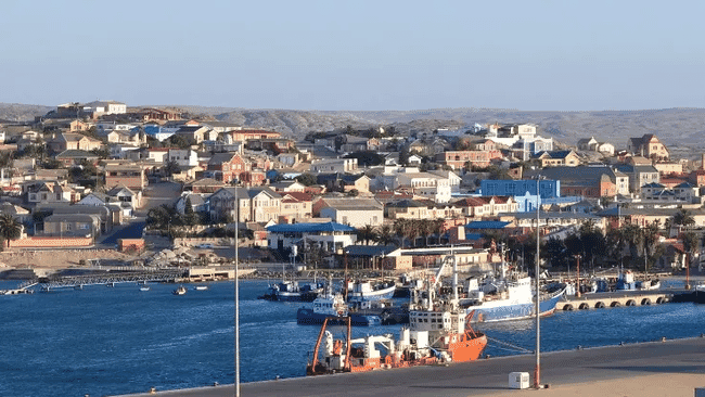 An aerial view of Luderitz in Namibia.