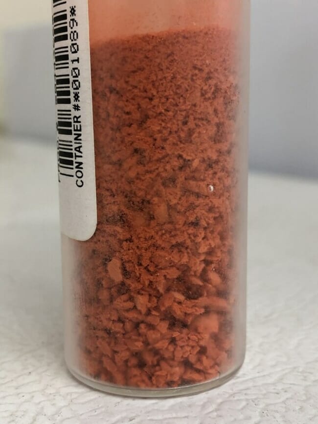 red powder in a jar