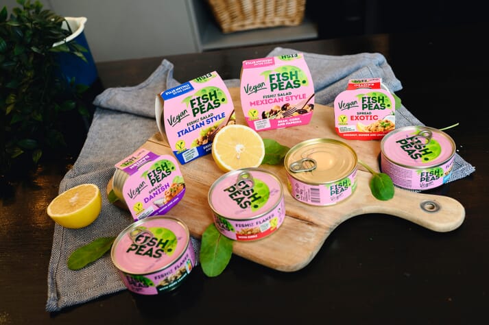 a range of faux fish vegan products