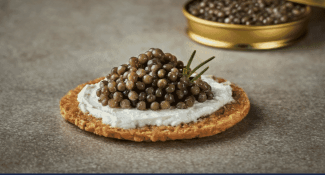 some caviar on a blini