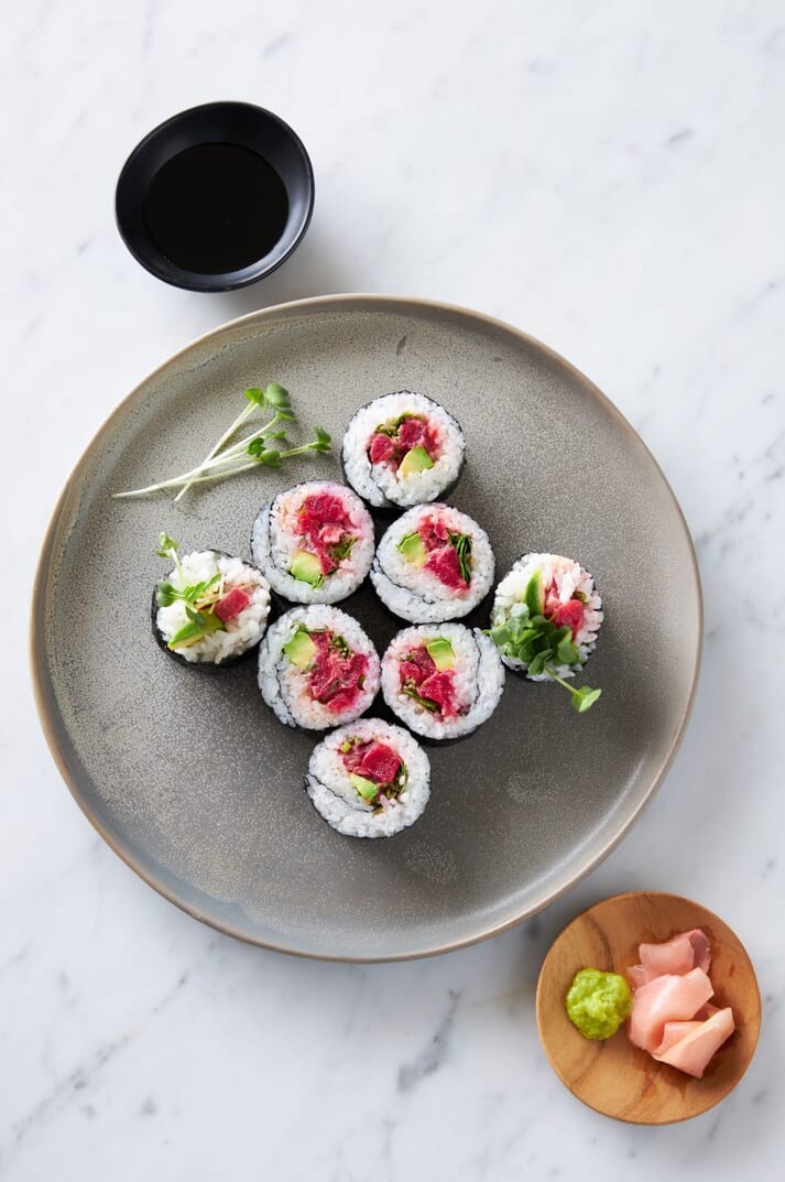 sushi made with plant-based tuna
