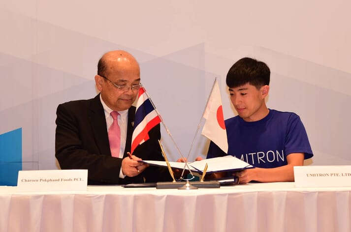 Umitron and CP Foods signed the deal as part of the Thai-Japanese Open Innovation Columbus Project