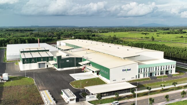 Aerial view of Entobel black soldier fly production plant in Vietnam.