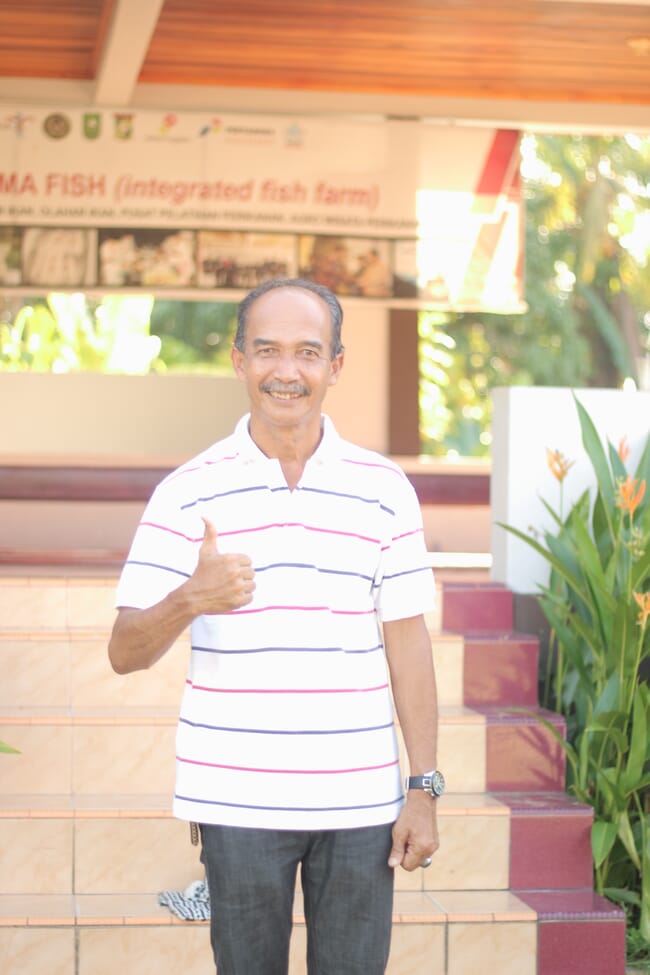 A man giving the thumbs-up sign.
