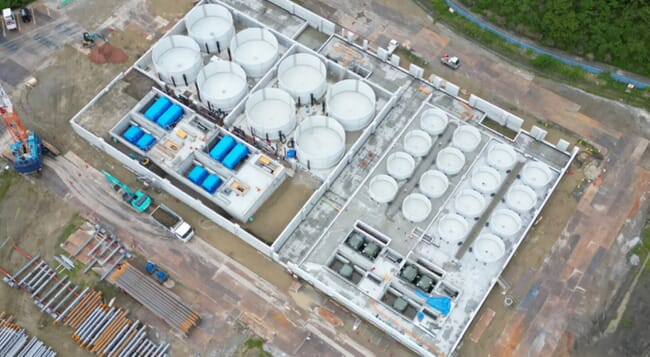 Aerial shot of salmon RAS facility.