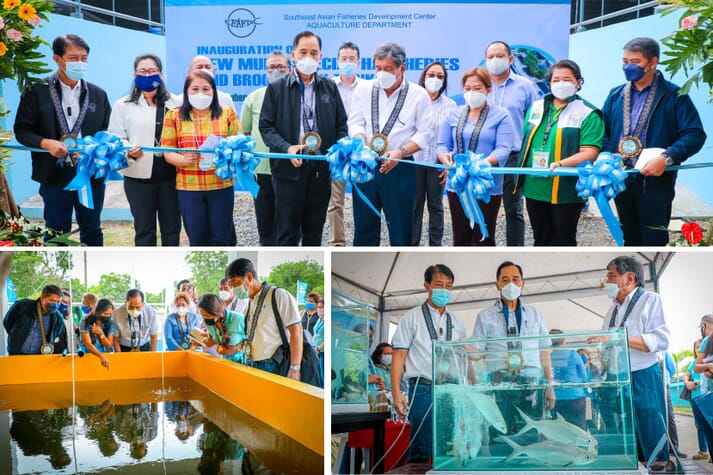 Photo montage of an aquaculture facility