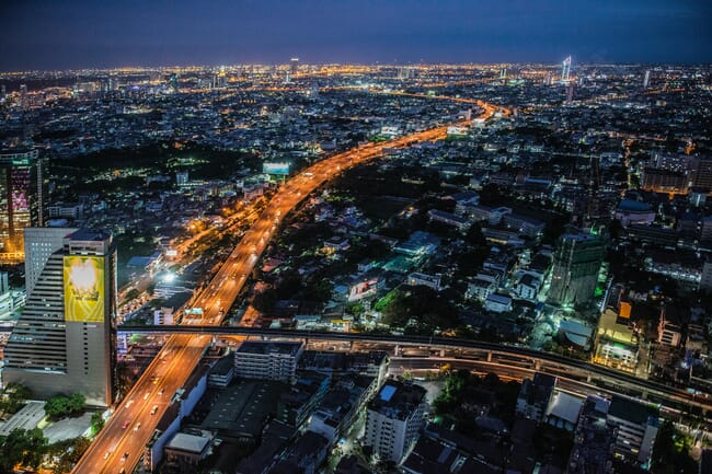 Bangkok city view by night.