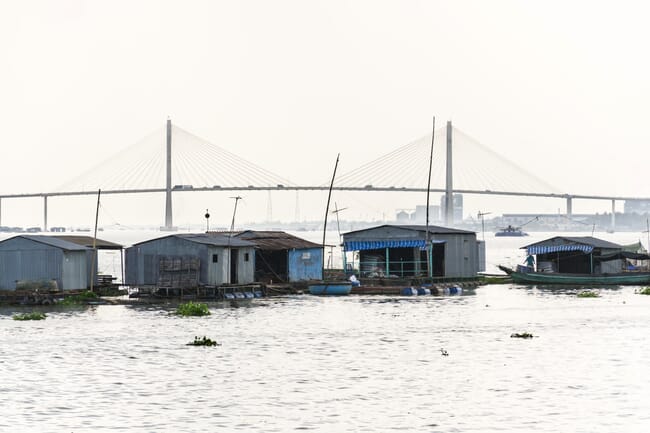 Piscifactorías del delta del Mekong.