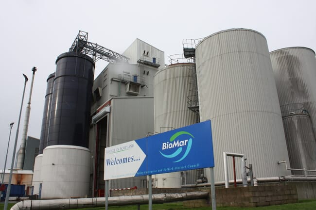 A BioMar aquafeed mill.