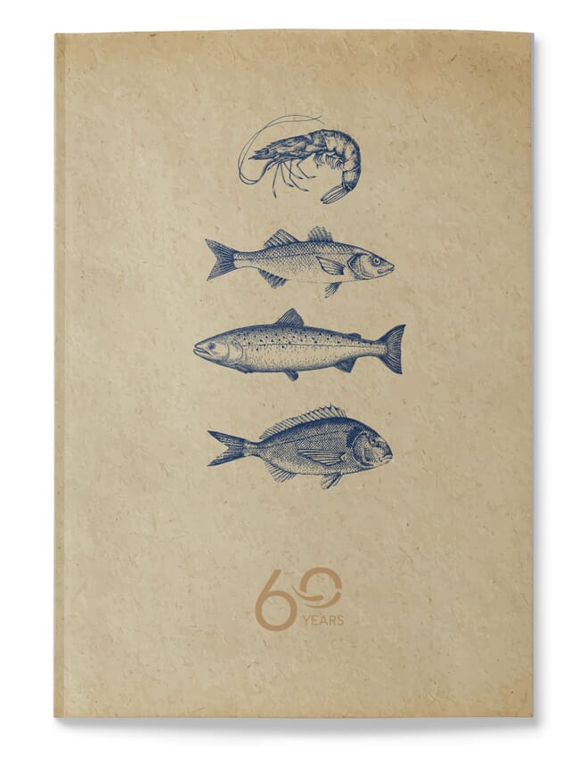 Capa do livro com ilustrações de criaturas marinhas