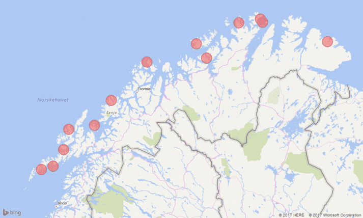 There are currently around 15 sites in Northern Norway where live captured cod can be transferred.