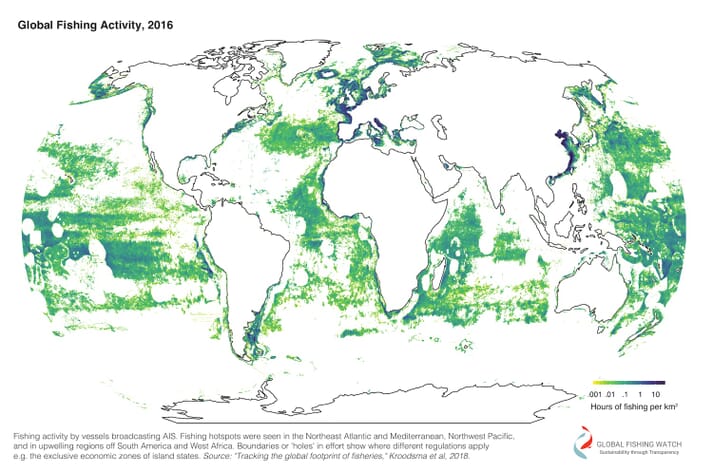 Global fishing activity, 2016