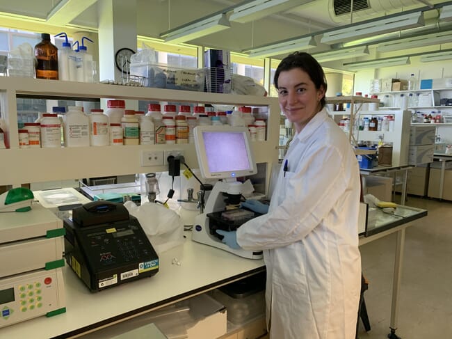 Portrait of a woman in a lab