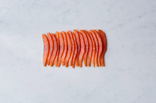 Slices of smoked salmon