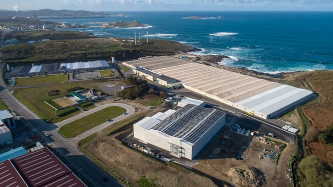 aerial view of an indoor fish farm